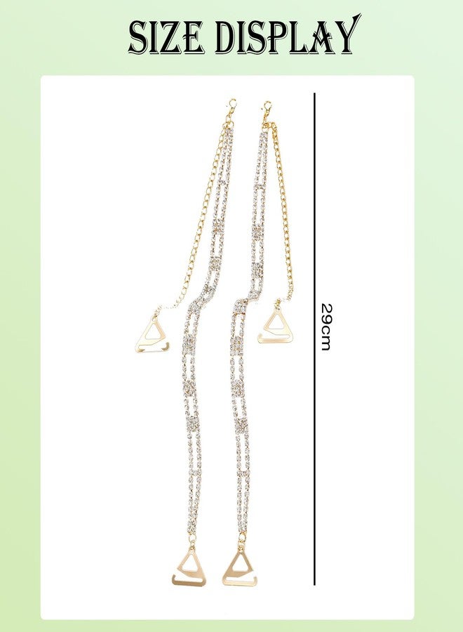Qiyuda 1Pair Rhinestone Bra Straps, Adjustable Wedding Dress Decorative Shoulder Chain Crystal Lingerie Straps Jewelry - Image 5